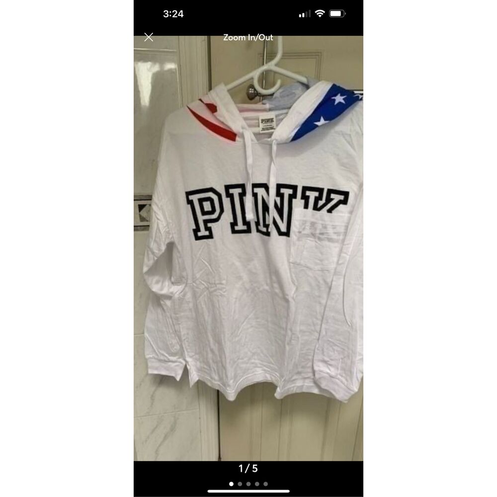 VS PINK Americana Hooded Campus Tee